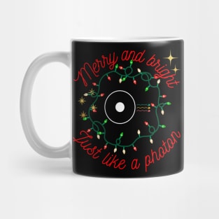 Merry and bright, just like a photon, Physics christmas Mug